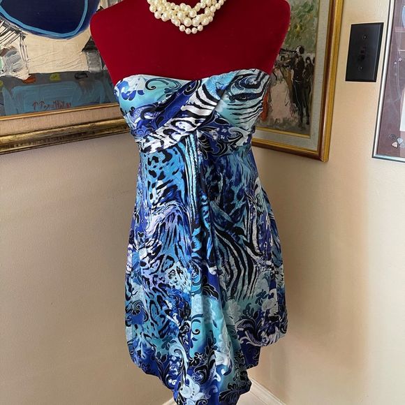 CACHe Silk Strapless Dress Sz 4 - Picture 4 of 14